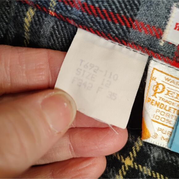 Pendleton Vintage Pleated Tartan Plaid Midi Skirt in Gray/Black/Red Size 12 - Picture 6 of 7